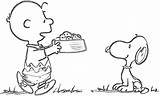 Thanksgiving Snoopy Charlie Brown Coloring Pages Food Print sketch template