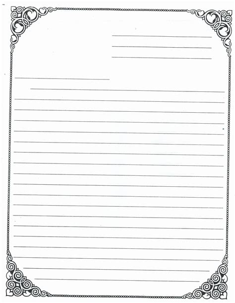 letter writing paper template inspirational lined paper  kids