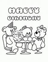 Coloring Birthday Pages Happy Teddy Kids Bear Bears Party Visit Cards sketch template