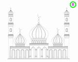 Mosque Drawing Masjid Outline Colouring Kids Ramadan Coloring Template Printable Sketch Drawings Islamic Eid Pages Paintingvalley Choose Board sketch template