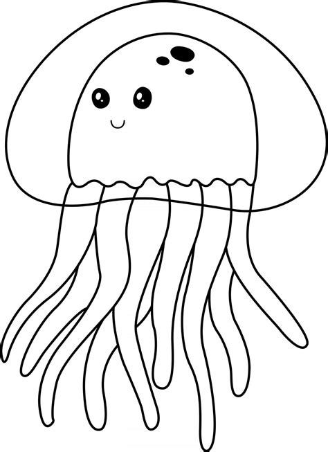 jellyfish kids coloring page great  beginner coloring book