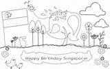 Singapore Coloring National Pages Colouring Template Designlooter Willow Contest Happy sketch template