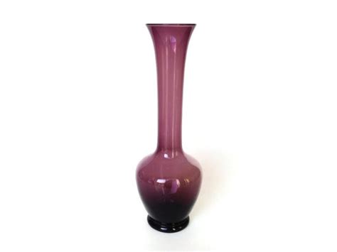 Items Similar To Blown Glass Vase Purple 1960s Mid Century On Etsy
