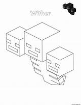 Minecraft Coloring Wither Pages Printable Color Print Kolorowanki Book Printables Popular sketch template