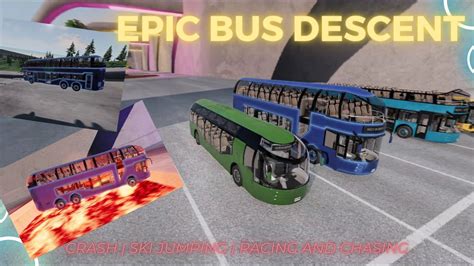 extreme bus descent challenge  lava  obstacles  beamng drive