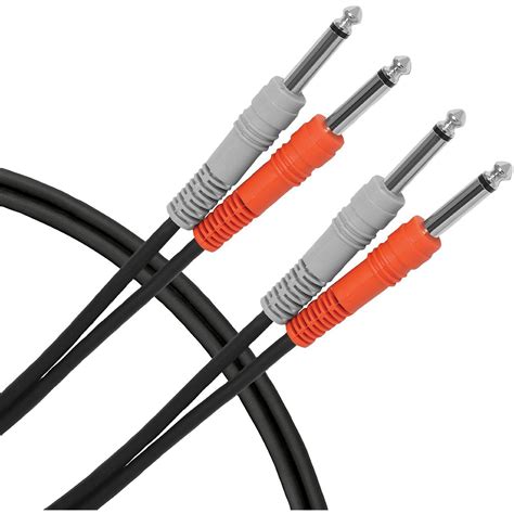 livewire essential interconnect dual cable  ts   ts  ft black musicians friend