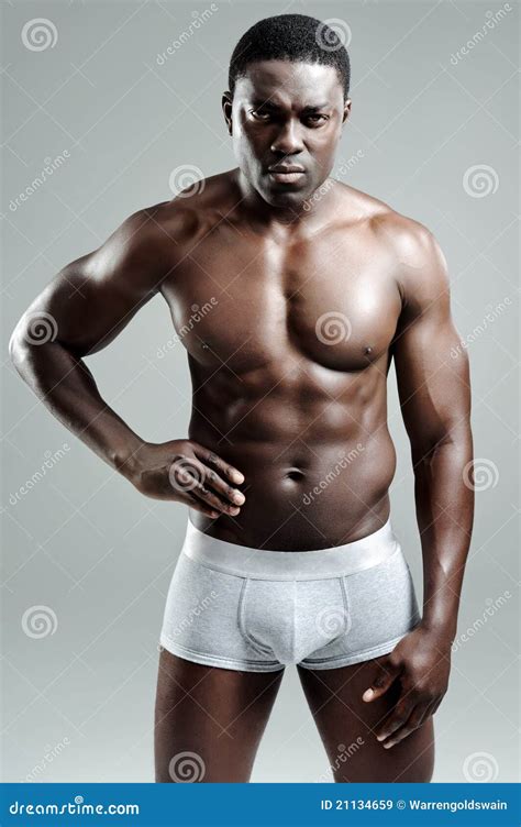 attractive buff man  studio stock image image  body intense