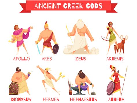 ancient greek gods  macrovector  dribbble