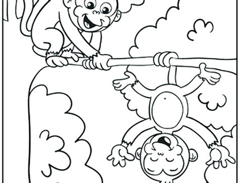 hanging monkey coloring pages  getcoloringscom  printable