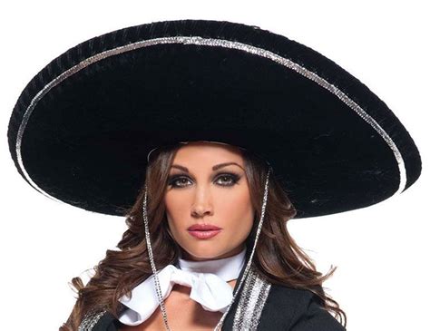 Adult Black Mariachi Sombrero Hat Mexican Hispanic Costume Hat Jumbo