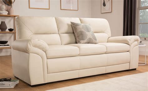 bromley ivory leather  seater sofa furniture choice