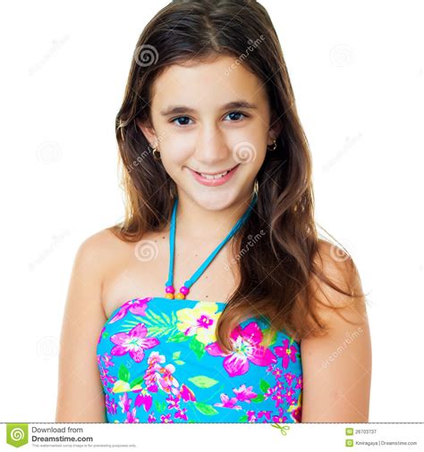 hispanic teen wearing a swimsuit royalty free stock
