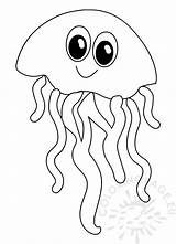 Jellyfish Sea Animal Coloring sketch template