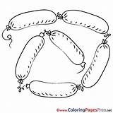 Coloring Pages Sausages Printable Sheet Title sketch template
