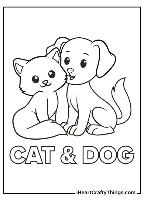 dog  cat coloring page coloring pages