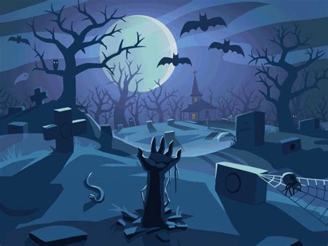 graveyard halloween illustration halloween drawings art