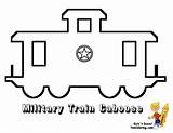 Coloring Pages Caboose Train Trains Planes Automobiles Printable Car Boxcar Army Library Clipart Kids Popular sketch template