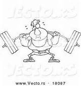 Barbell Outlined Cartoon sketch template