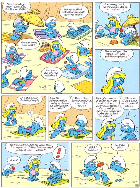 Smurfette On The Beach From Les Bains A Smurfs Official Comic Book