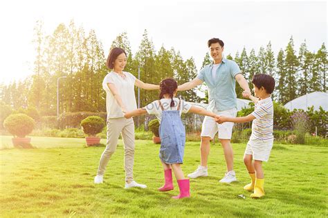 family holding hands   circle   lawn photo imagepicture