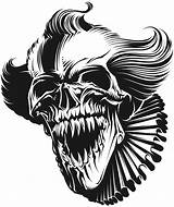 Coloring Halloween Skull Scary Horror Tattoo Evil Pages Jester Books Stencil Drawings Creepy Killer Clowns Tattoos Choose Board Book Adults sketch template