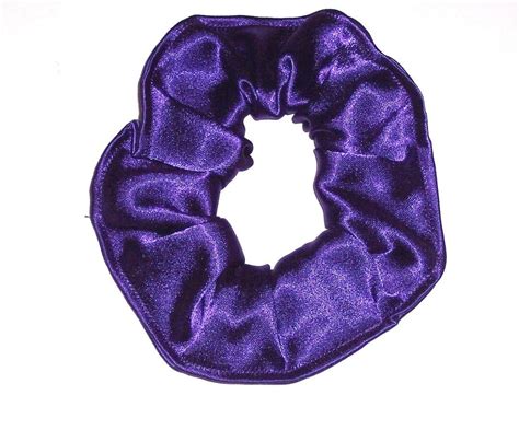 purple satin fabric hair scrunchie scrunchies by sherry