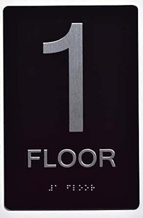 amazoncom floor number sign st floor signaluminium blacksilversize   sensation