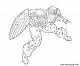 Coloring Captain America Superhero Pages Printable sketch template