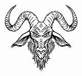 Contour Horned Baphomet sketch template