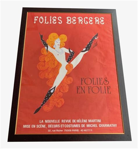 Original 1950s Large Folies Bergere Poster By Alain Gourdon Aka Aslan