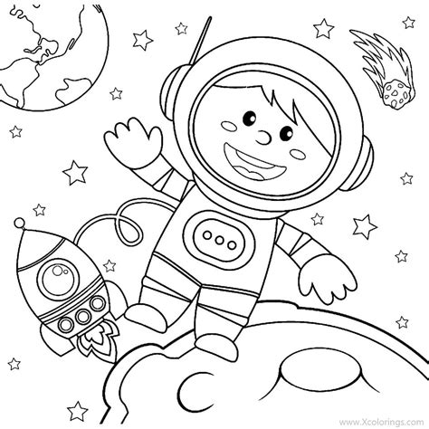 cute astronaut boy  space coloring pages xcoloringscom