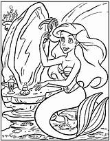 Mermaid Coloring Little Pages Ariel Printable Kids Disney sketch template
