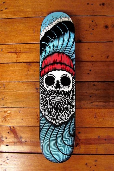 skateboard   skull  beard