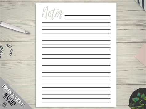 notes page printable notes page notes page  instant etsy