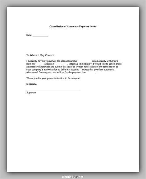 sample cancellation letter template