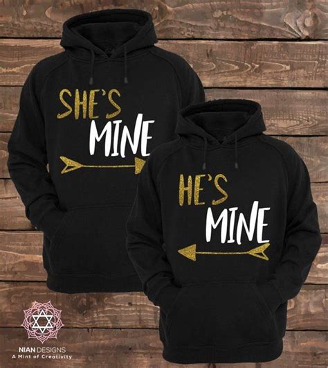 Shes Mine And Hes Mine Matching Couple Hoodies Couple Hoodies Set Of