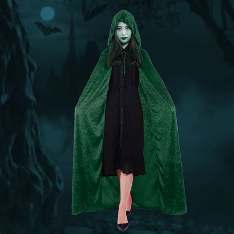 velvet hooded halloween costumes  festival performance witches cloak