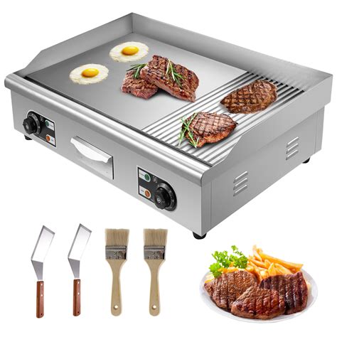 electric grill griddle grill combo commercial grooved  flat top    ebay