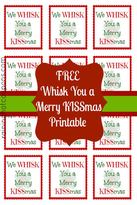 printable  whisk   merry kissmas printable tag printable