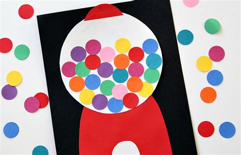 bright colorful paper gumball machine collage   takes