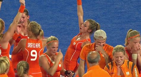 dutch field hockey team wins gold medal win we celebrate photo