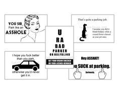 nsfw diy printable bad parking cards variety park