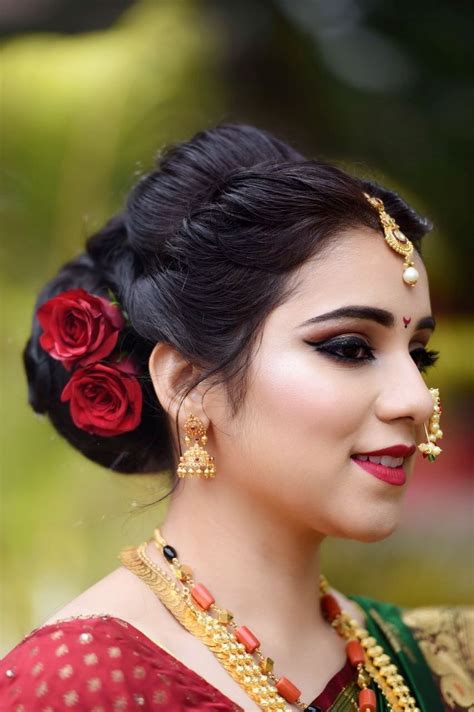 bridal hairstyle indian marathi style wavy haircut