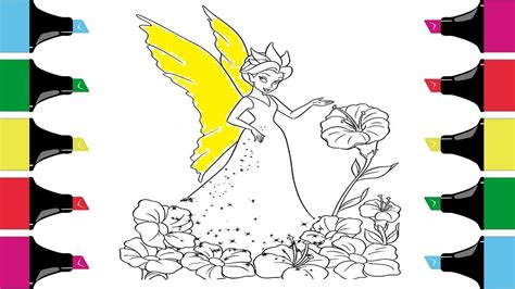 tinkerbell coloring pages  queen clarion learn colors  girls