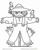 Coloring Scarecrow Pages Fall Printable Preschool Kids Thanksgiving Sheets Halloween Cute Colouring Worksheets Scarecrows Education Worksheet Color Printables Activities Preschoolers sketch template