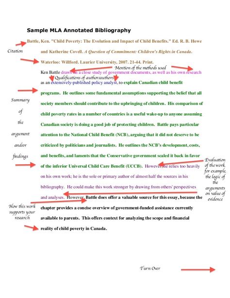 sample mla annotated bibliography