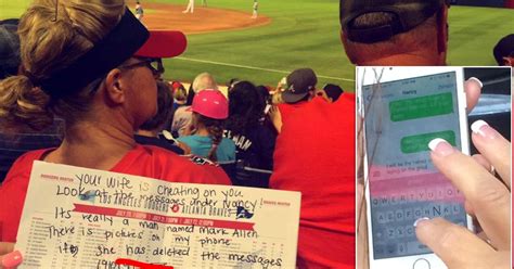 woman busted for sexting another man by two strangers at baseball