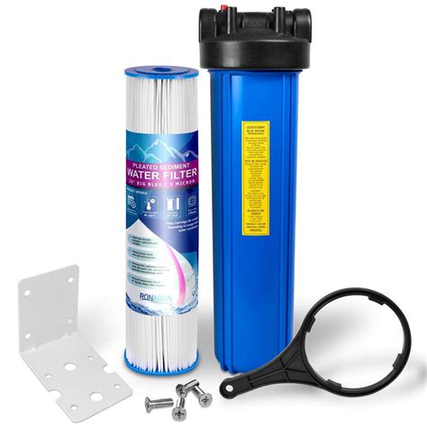 20 In Big Blue 5 Micron Pleated Sediment Whole House Water Filter