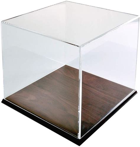 display box case  wood base      acrylic cube  protecting collectibles