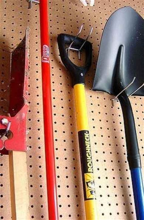 creative ways  store shovels rakes  vertical gear